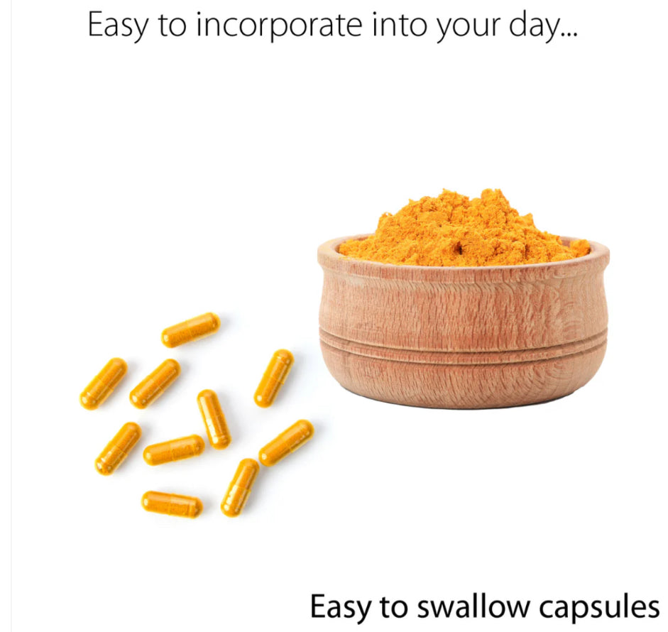 Organic Turmeric Capsules - 1200mg - High Potency with 95% Curcumin & Piperine