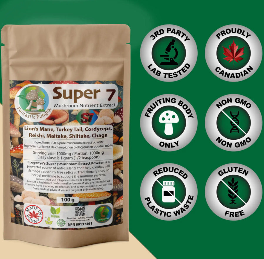 Organic Super 7 Mushroom Blend Extract Powder