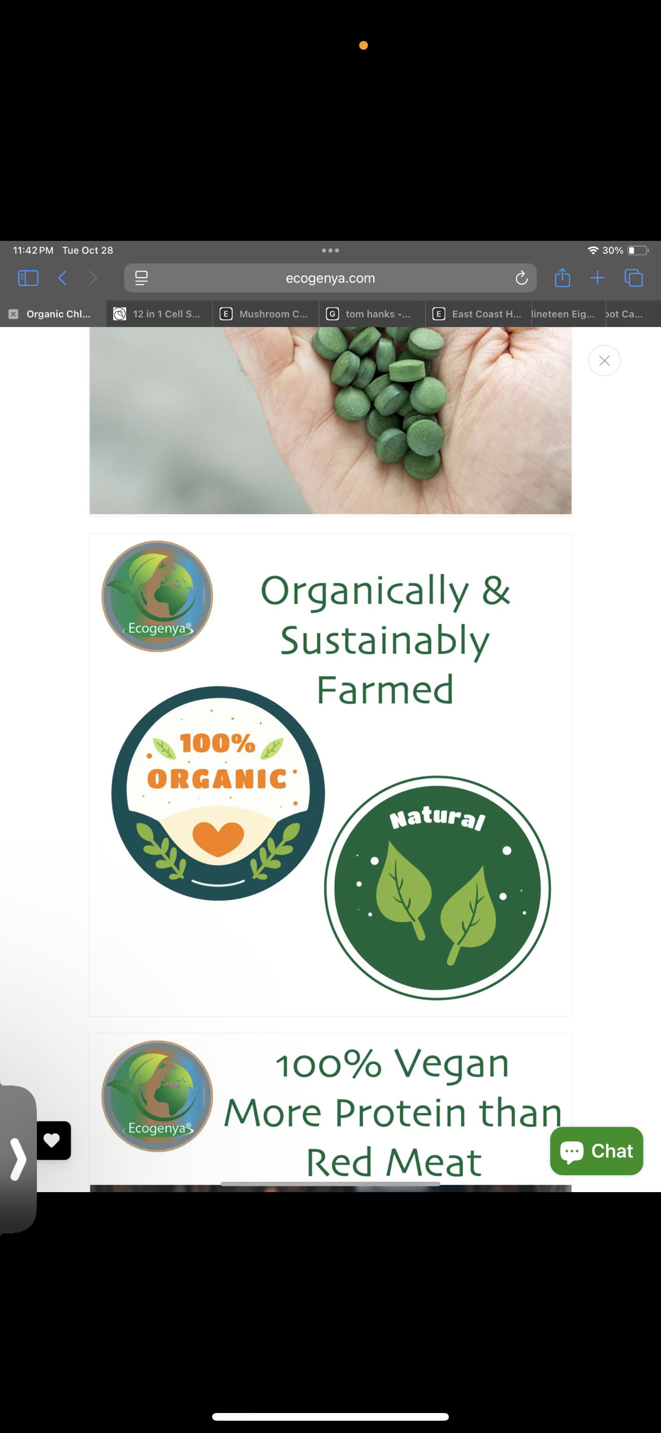 Chlorella Spirulina Tablets - Organic Superfood Supplement - 500 mg