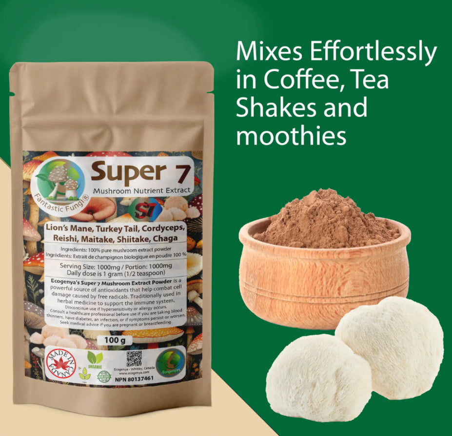 Organic Super 7 Mushroom Blend Extract Powder