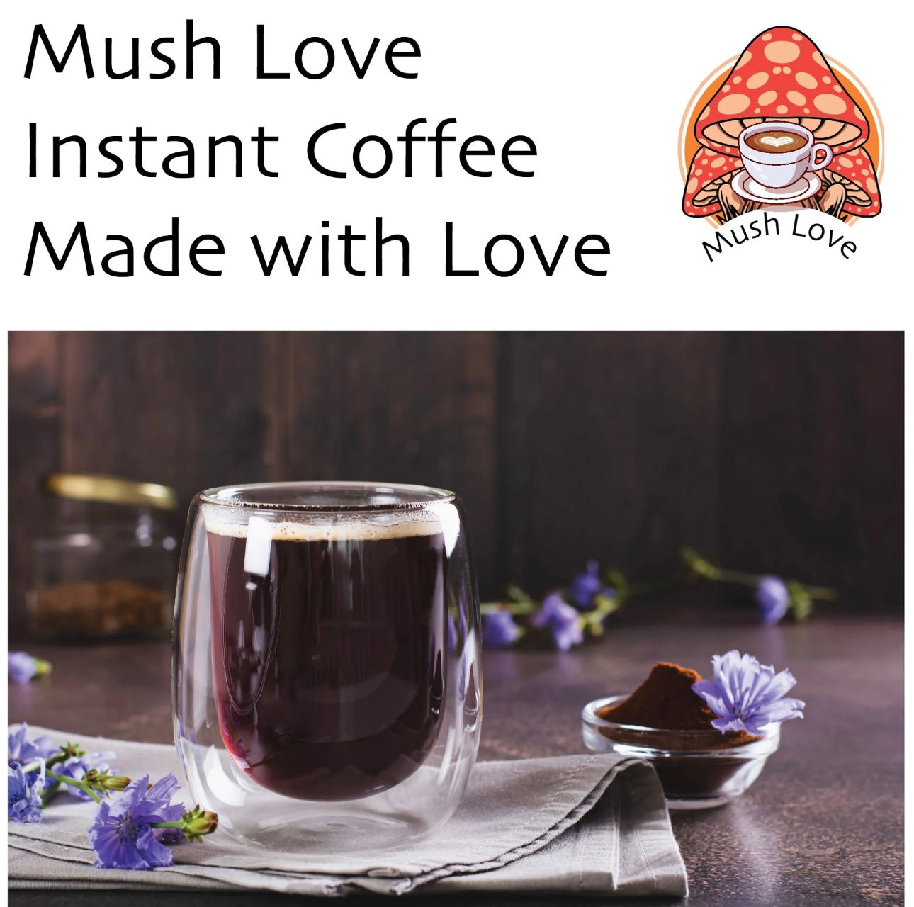 Mushroom Coffee - Premium Instant Arabica Organic Coffee - 7 Mushroom Extract Blend