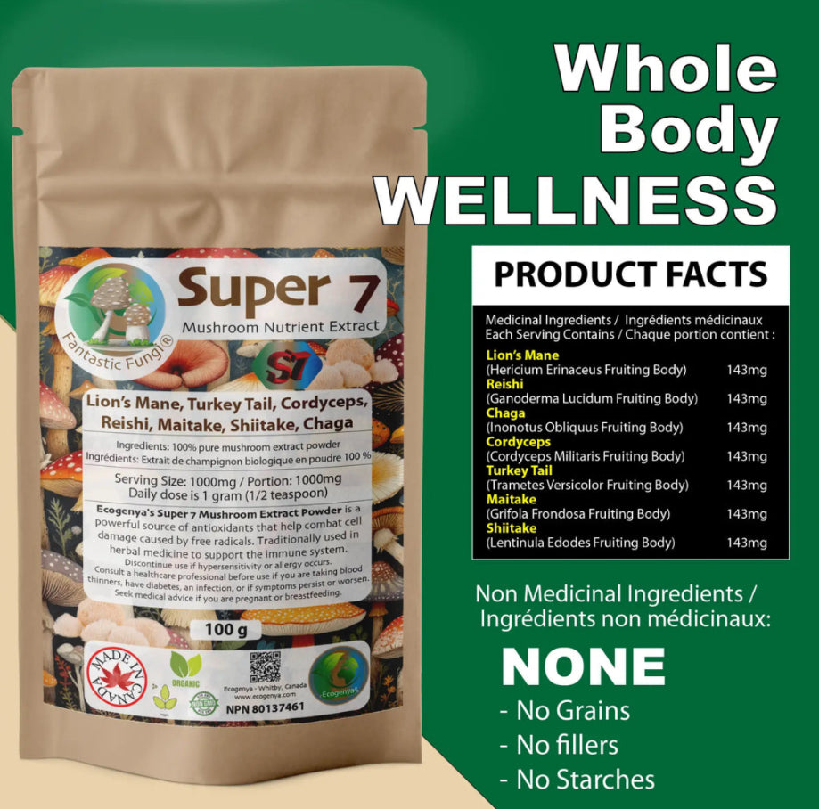 Organic Super 7 Mushroom Blend Extract Powder