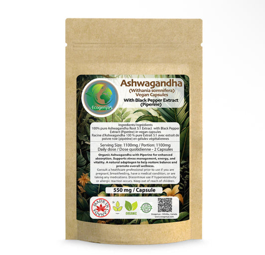 Organic Ashwagandha 5:1 Extract  + Piperime - 550mg