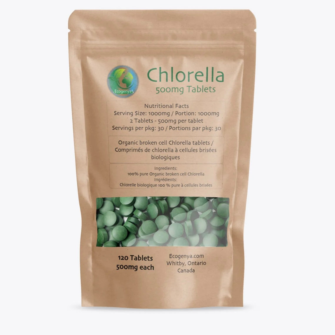 Organic Broken Cell Chlorella Tablets - 500mg - High Potency