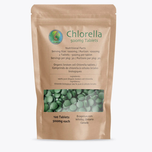 Organic Broken Cell Chlorella Tablets - 500mg - High Potency